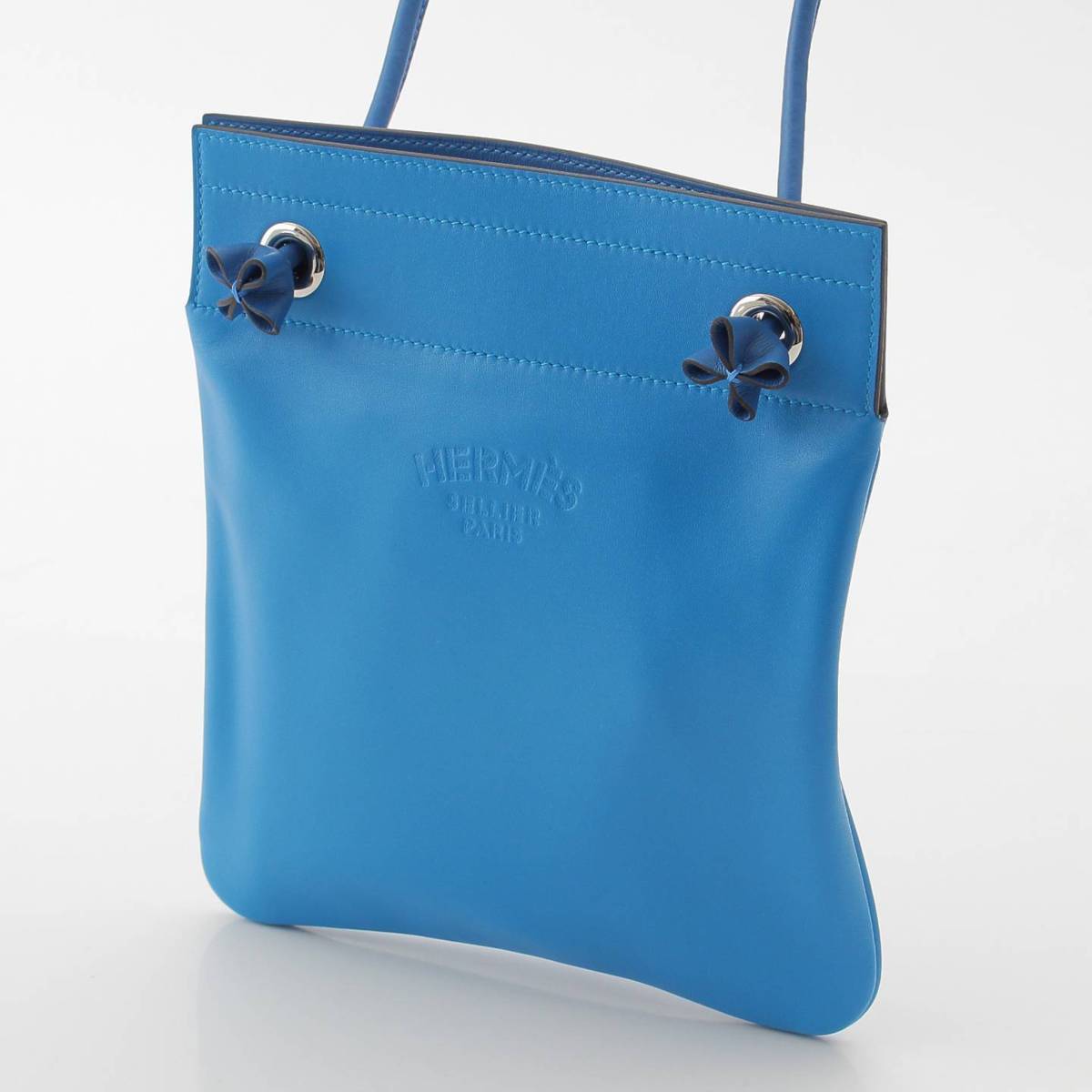 [Hermes] Hermes U engraved 22 years logo Aline Mini Swift Shoulder Bag Blue Zanzibar Mykonos [Used] [Authenticated and genuine product guaranteed] 212989