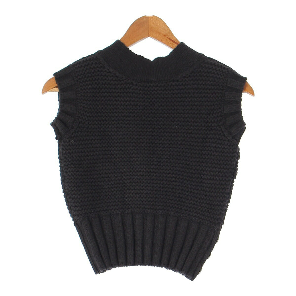 Chanel 08P Cotton Ribbon Motif Sleeveless Knit Vest P33200 Black 34 [Used] [Authentic Product Guaranteed]
