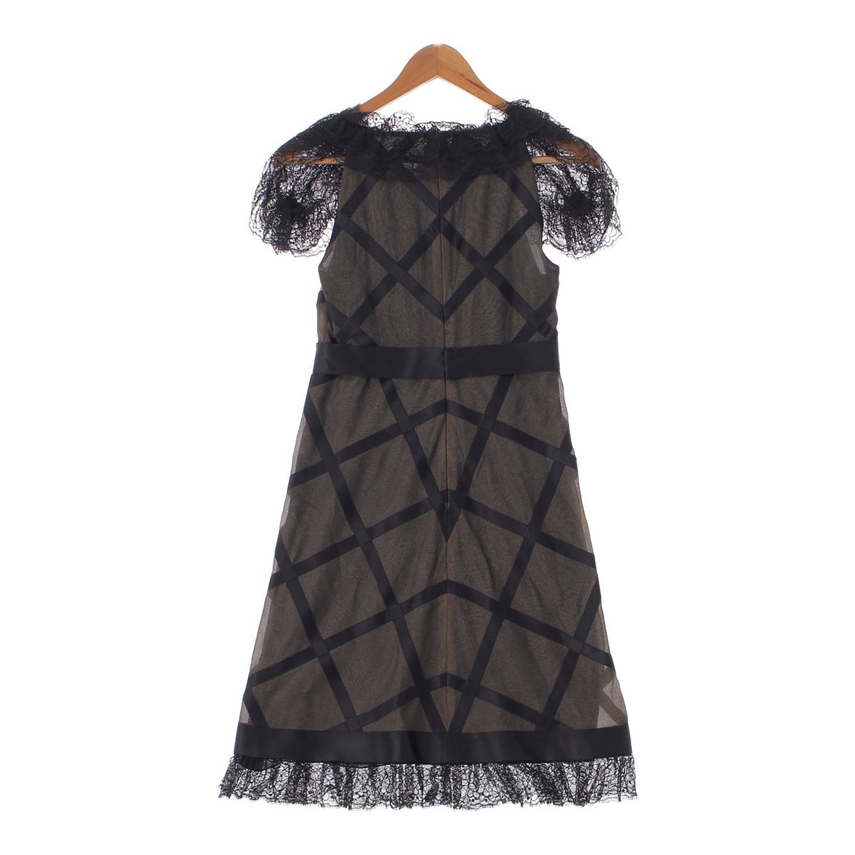 Chanel 07P Silk Sheer Lace Layered Sleeveless Dress P30570 Black 34