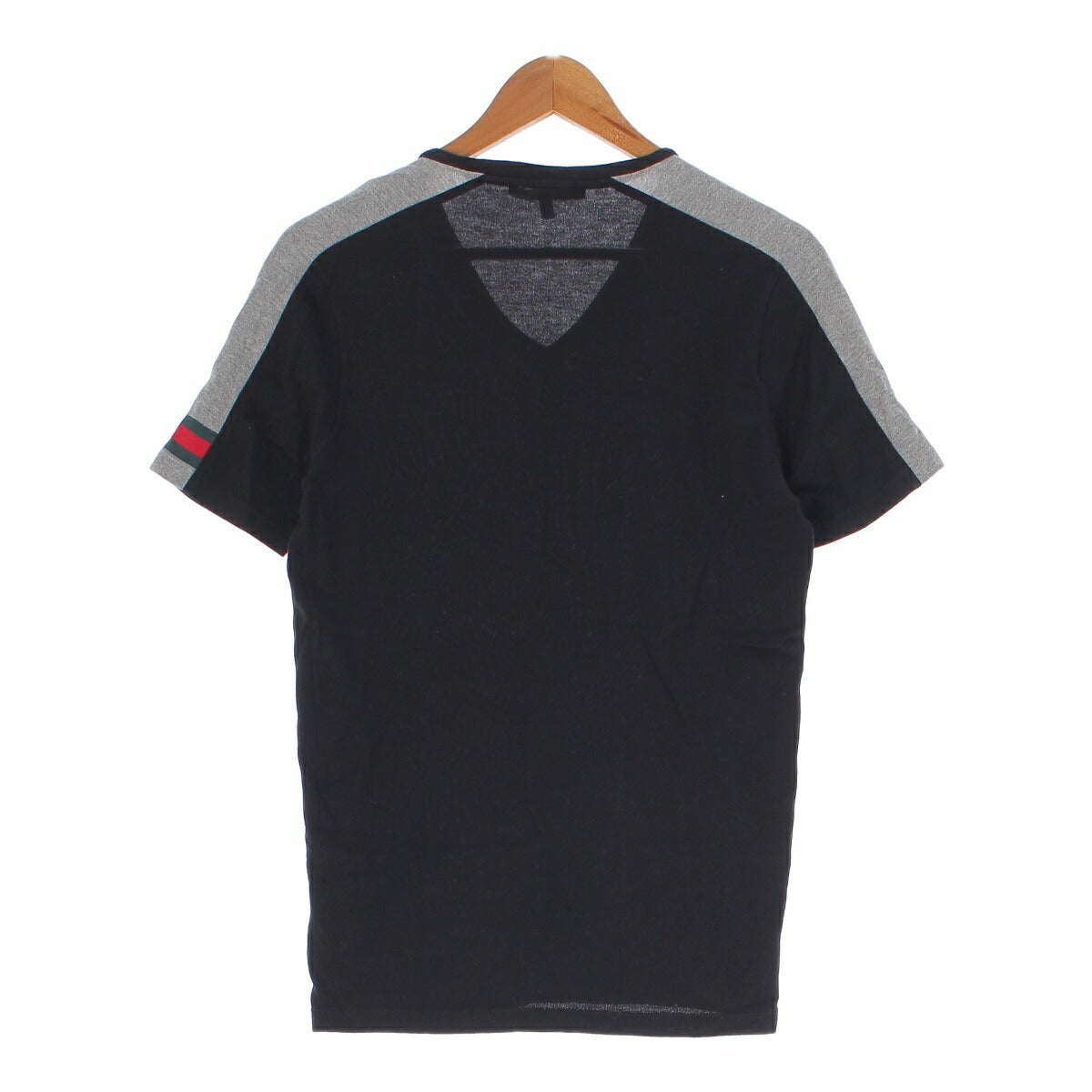 Gucci Sherry Line V-neck short sleeve cut and sewn T-shirt 232621 Black x Gray L [Used] [Authentic]