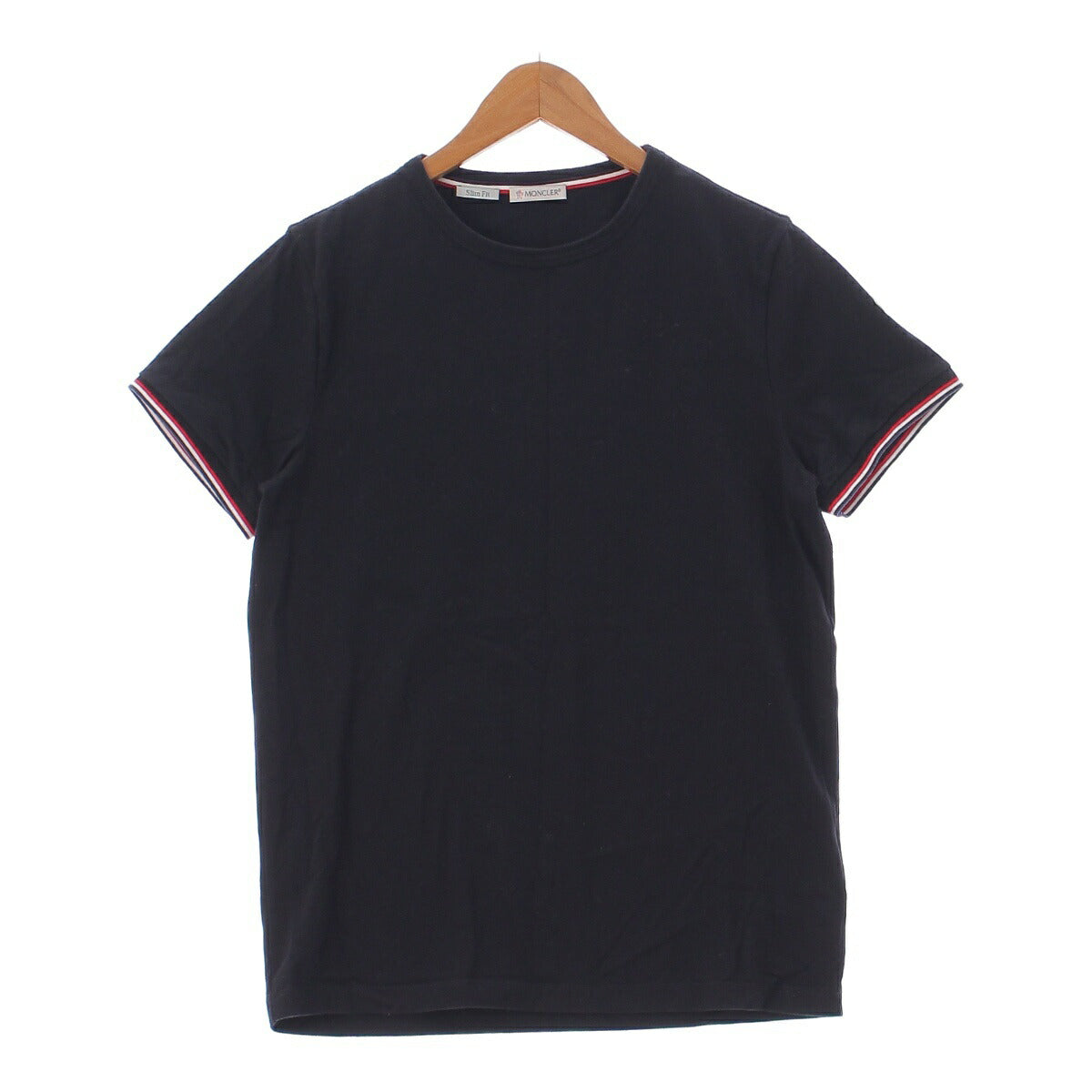 Moncler Cotton Sleeve Line Logo Patch Short Sleeve Cut and Sewn T-Shirt H10918C71600 Navy S [Used] [Authentic Product Guaranteed]