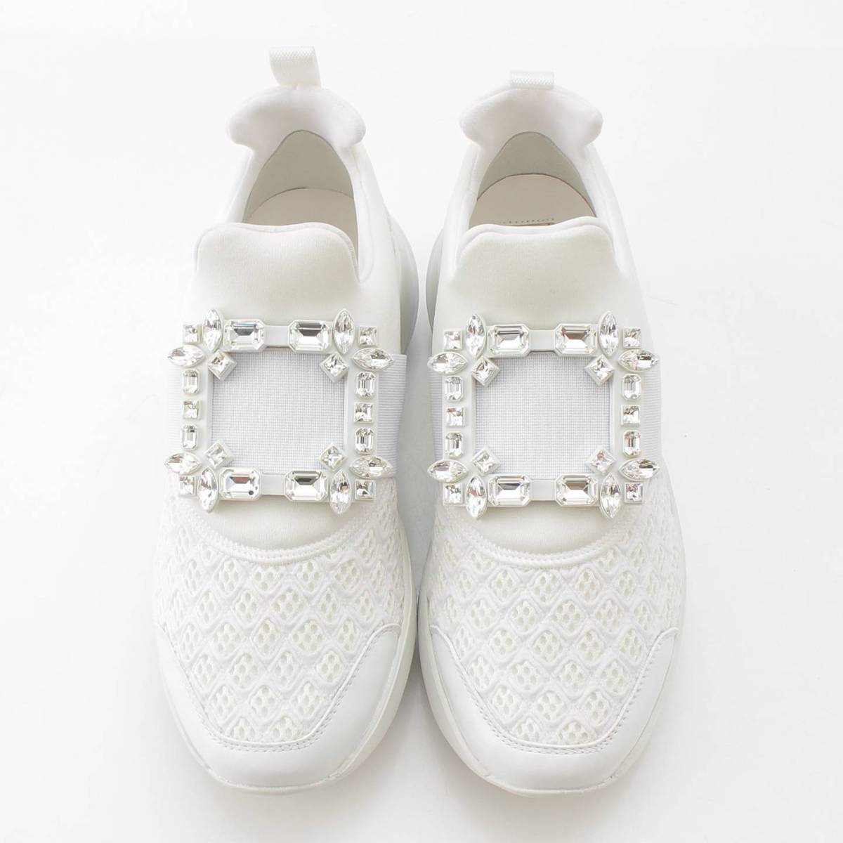 [Roger Vivier] Roger Vivier Vivran Buckle Shoes Sneakers RVW50624180KOT White 36 1/2 [Used] [Authenticated and Guaranteed Authentic] 213184