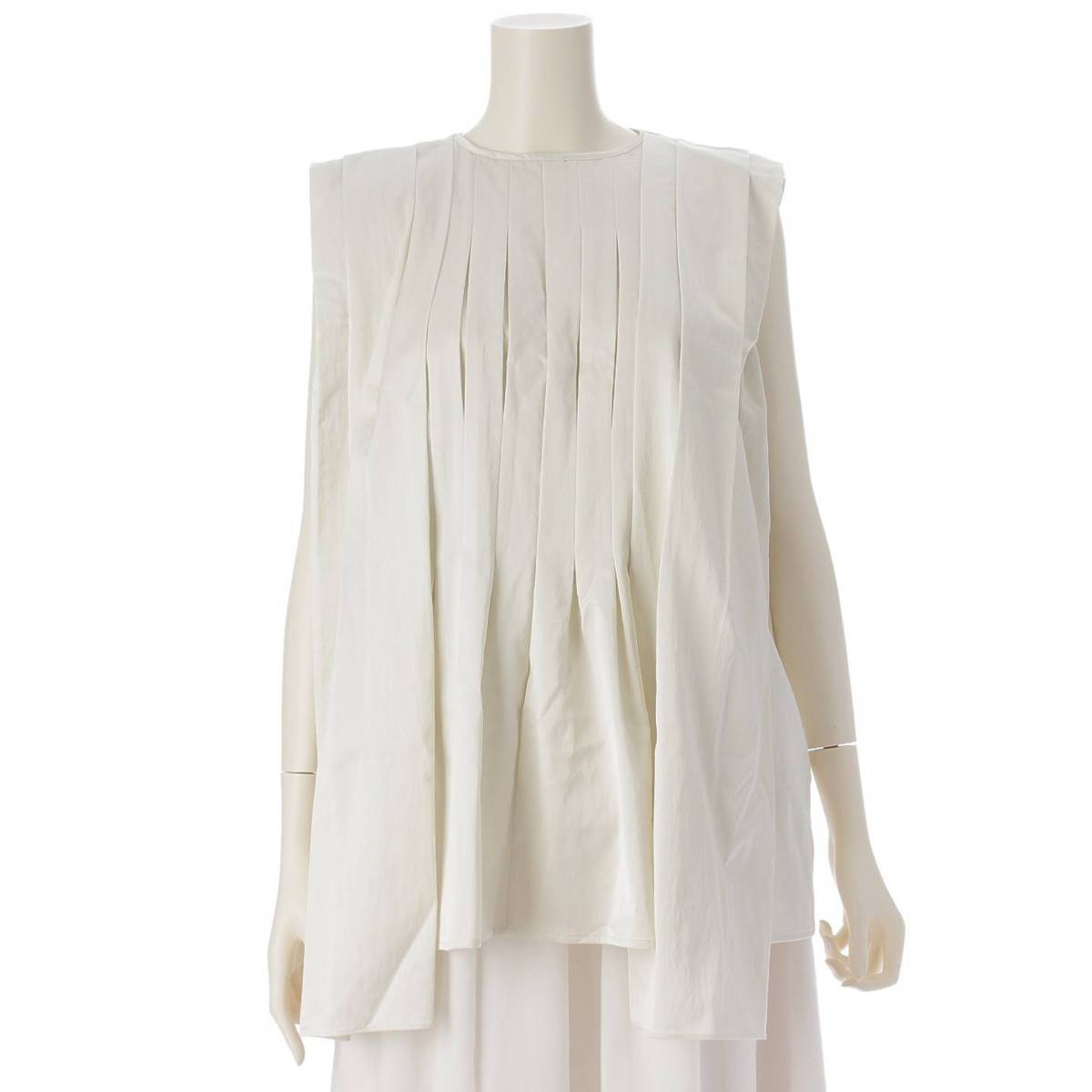 [Sonota] Lohan modified oversized nylon blend blouse top, beige, S [Used] [Authenticated and genuine product guaranteed] 213271