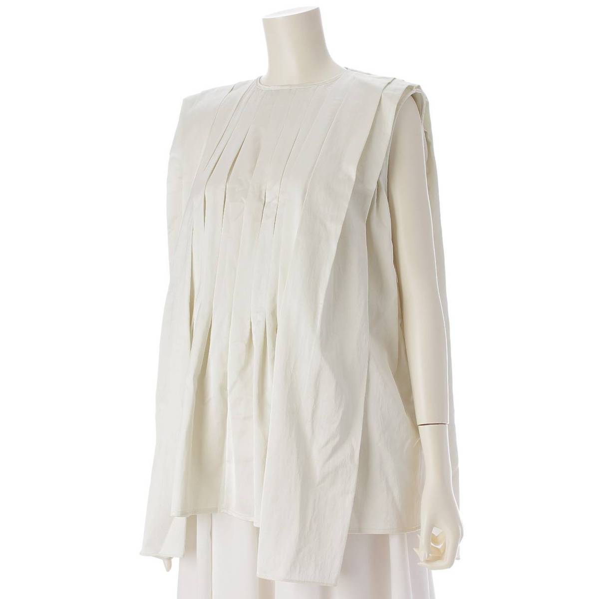 [Sonota] Lohan modified oversized nylon blend blouse top, beige, S [Used] [Authenticated and genuine product guaranteed] 213271