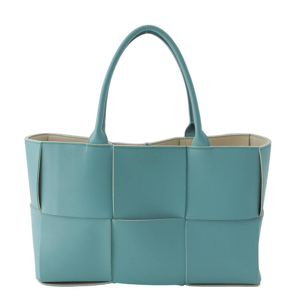 [Bottega Veneta] Bottega Veneta The Arcotote Maxi INTRECCIATO Leather Tote Bag 609175 Light Blue [Used] [Authenticated and Guaranteed Authentic] 213273