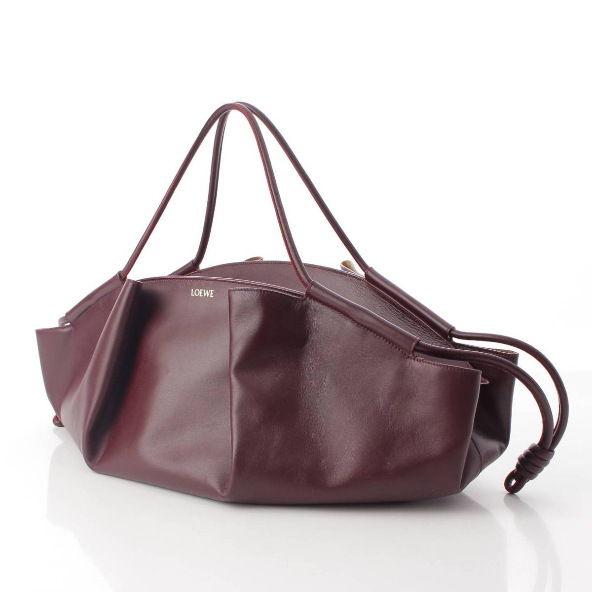 [Loewe] Loewe Shiny Napa Calf Paseo Bag Handbag A709G41X01 Burgundy XL [Used] [Authenticated and Guaranteed Authentic] 213329