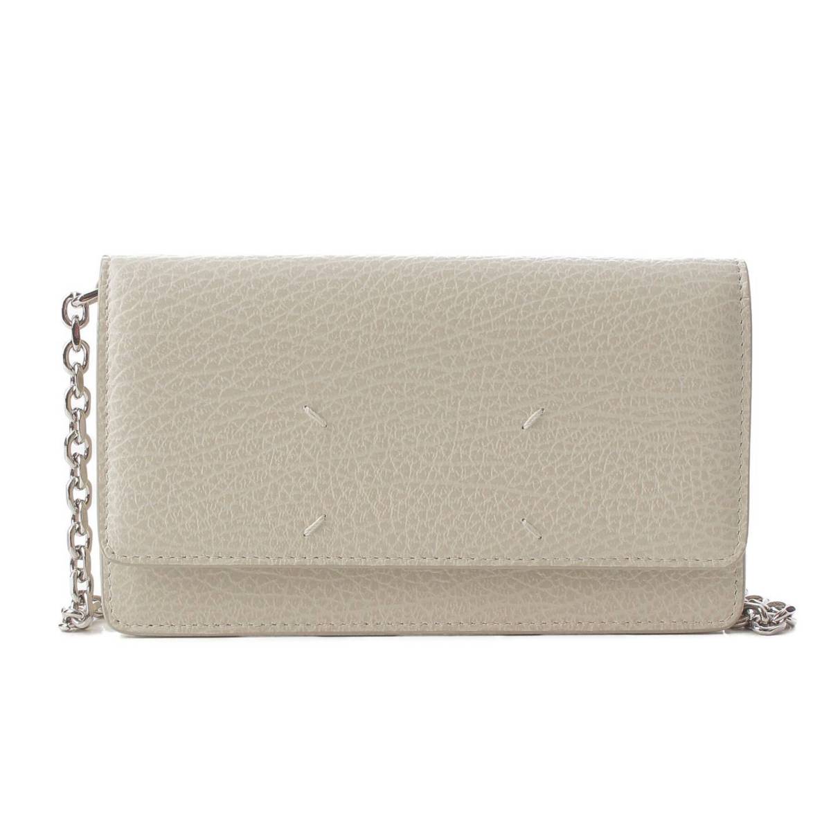 [Maison Margiela] Maison Margiela Leather ChainShoulder Wallet Clutch Bag S56UI0147 White [Used] [Authenticated and Guaranteed Authentic] 213331