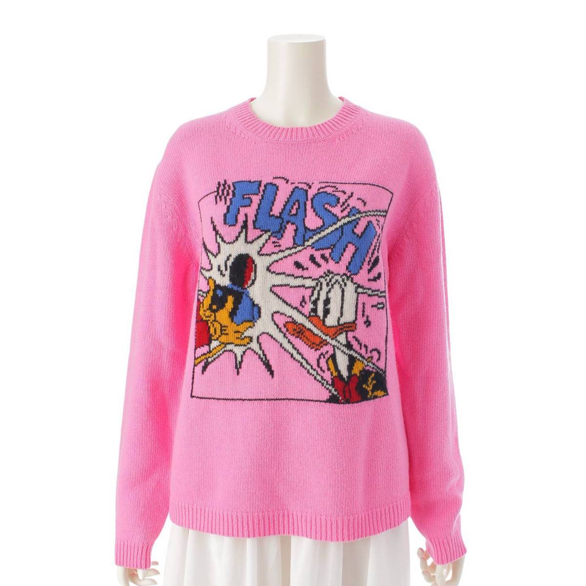[Gucci] Gucci x Disney 21Stainless Steel Donald Duck wool long sleeve knit sweater 652620 Pink M [Used] [Authenticated and genuine product guaranteed] 213484