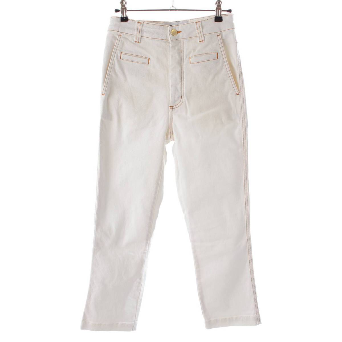 [Loewe] Loewe Logo Anagram Button Denim Pants Jeans Bottoms White 32 [Used] [Authenticated and Guaranteed Authentic] 213561