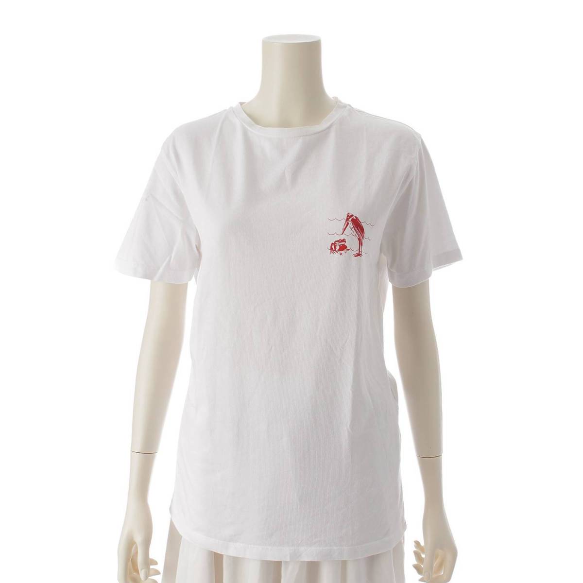 [Loewe] Loewe Back Logo Print Cotton T-Shirt Cut and Sew Top H6109630CR White XS [Used] [Authenticated and Guaranteed Authentic] 213566