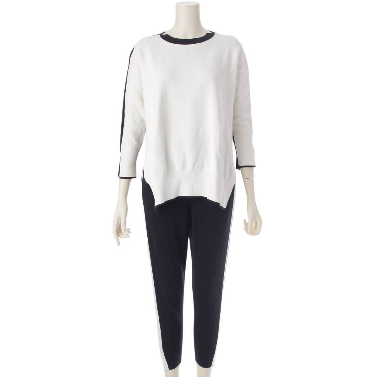 [Stella McCartney] Stella McCartney 2020 Cotton Blend Top & Pants Set White x Black 34/36 [Used] [Authenticated and Guaranteed Authentic] 213576