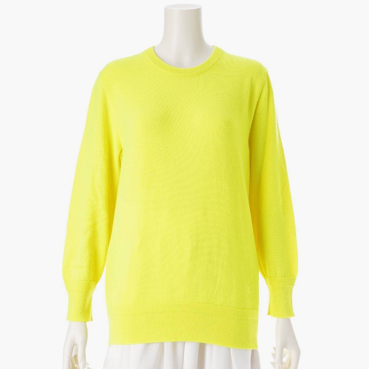 [Louis Vuitton] Louis Vuitton LV logo cashmere x wool knit sweater top yellow XS [Used] [Authenticated and genuine product guaranteed] 213580