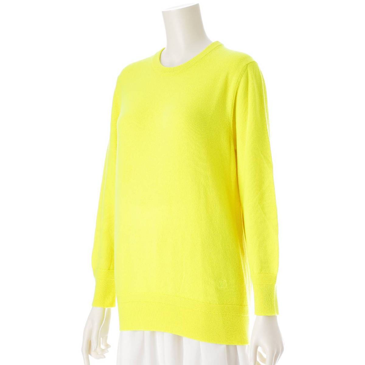 [Louis Vuitton] Louis Vuitton LV logo cashmere x wool knit sweater top yellow XS [Used] [Authenticated and genuine product guaranteed] 213580