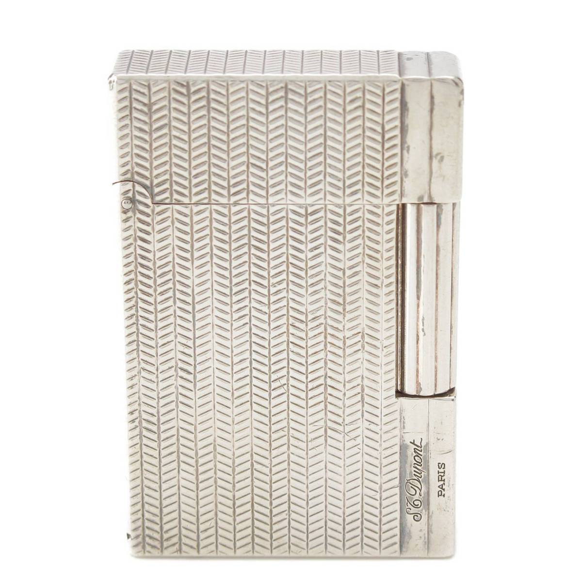 [Dupont] STDupont Japan Limited Gatsby Herringbone Roller Gaslighter Smoking Accessory 18106 Silver [Used] [Authenticated and Guaranteed Authentic] 213692