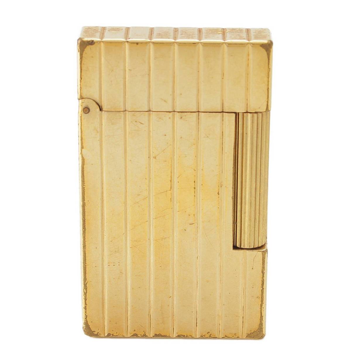 [Dupont] STDupont Line 2 Stripe Roller Gaslighter Smoking Accessory 16283 Gold [Used] [Authenticated and Guaranteed Authentic] 213696