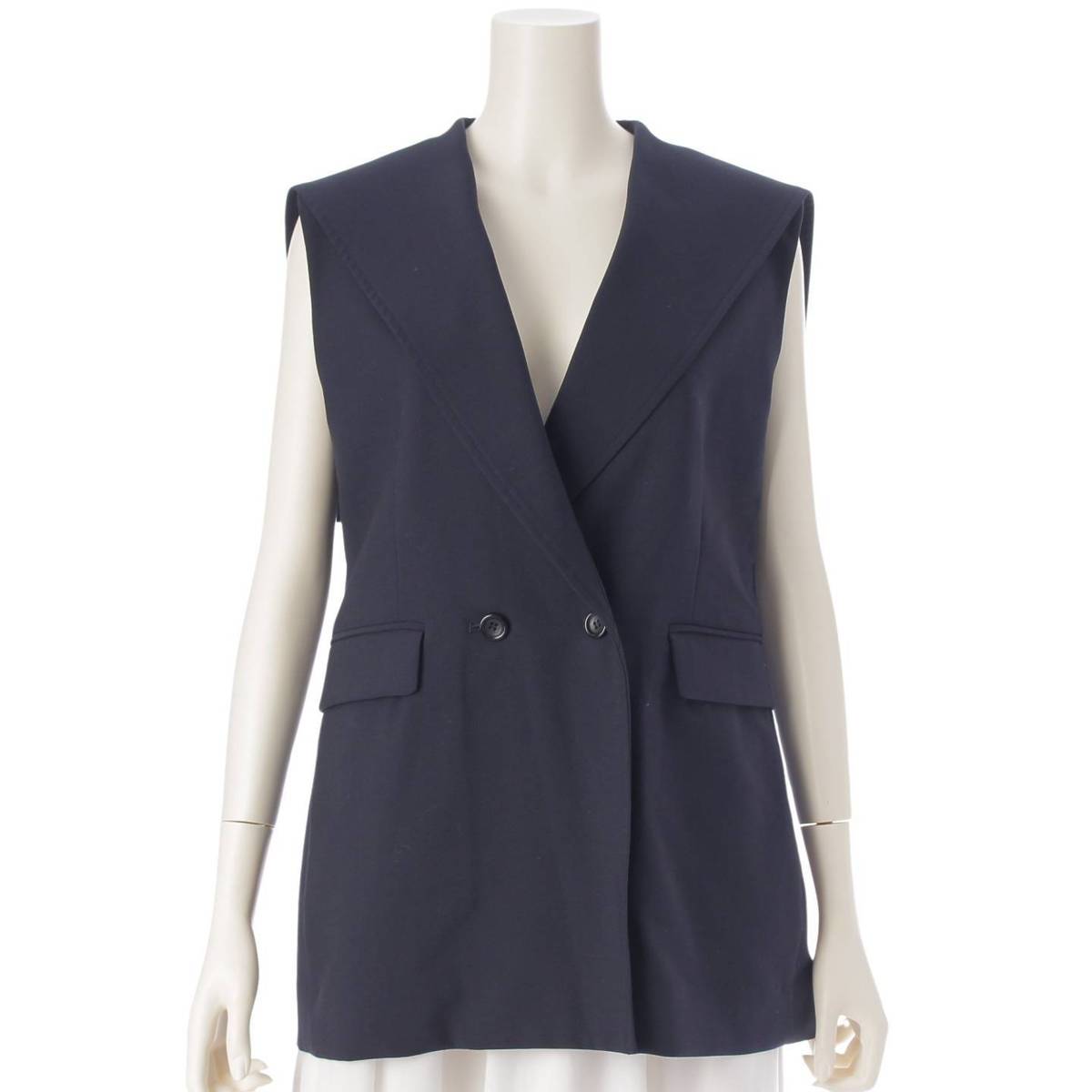 [Yori] yori Handsome Sailor Collar Gilet Vest Top YR2225-092AW-4 Dark Navy 36 [Used] [Authenticated and Guaranteed Authentic] 213798