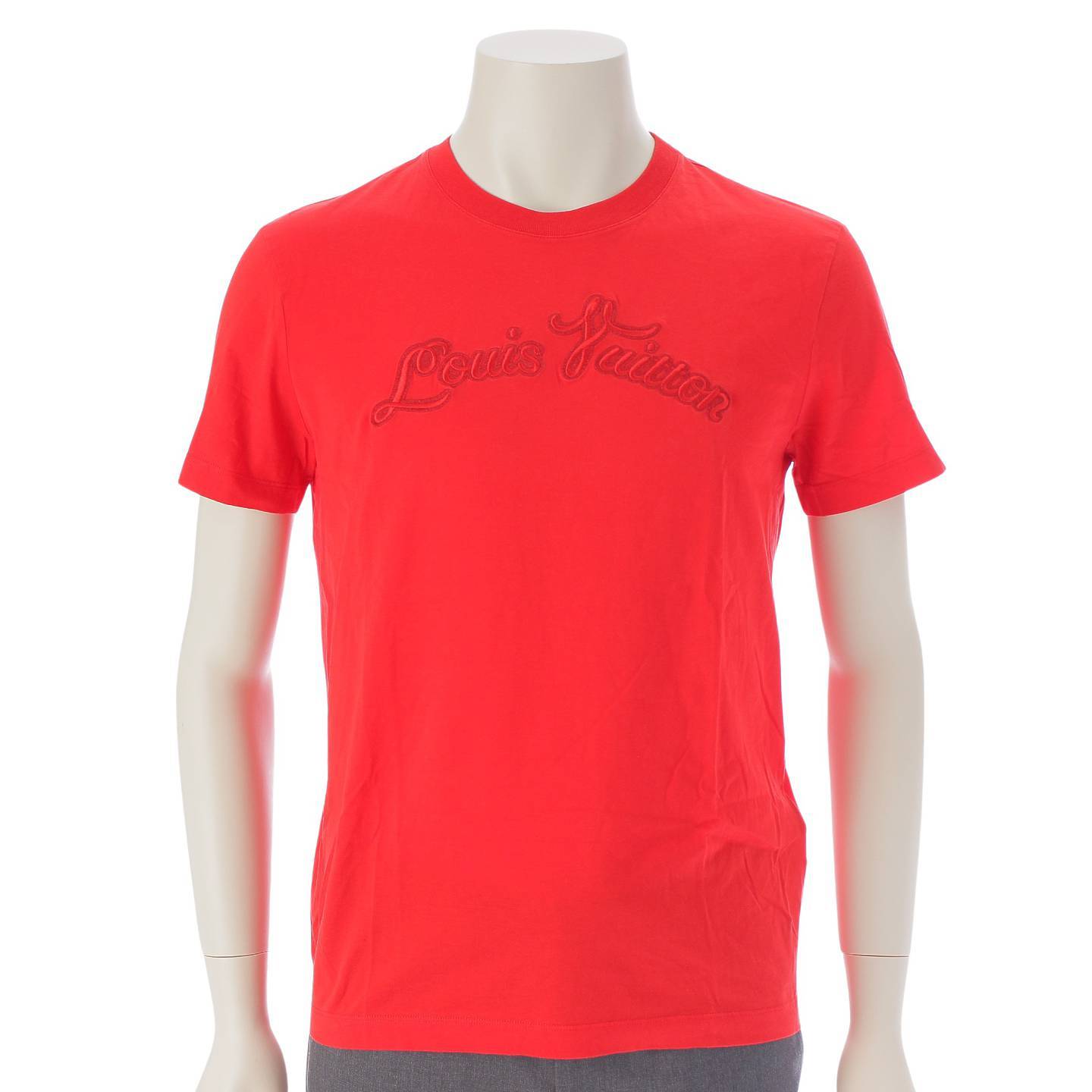 Louis Vuitton Men's Logo T-Shirt Cut and Sew Logo Embroidery Top RM132M H4JR01JEZ Red S