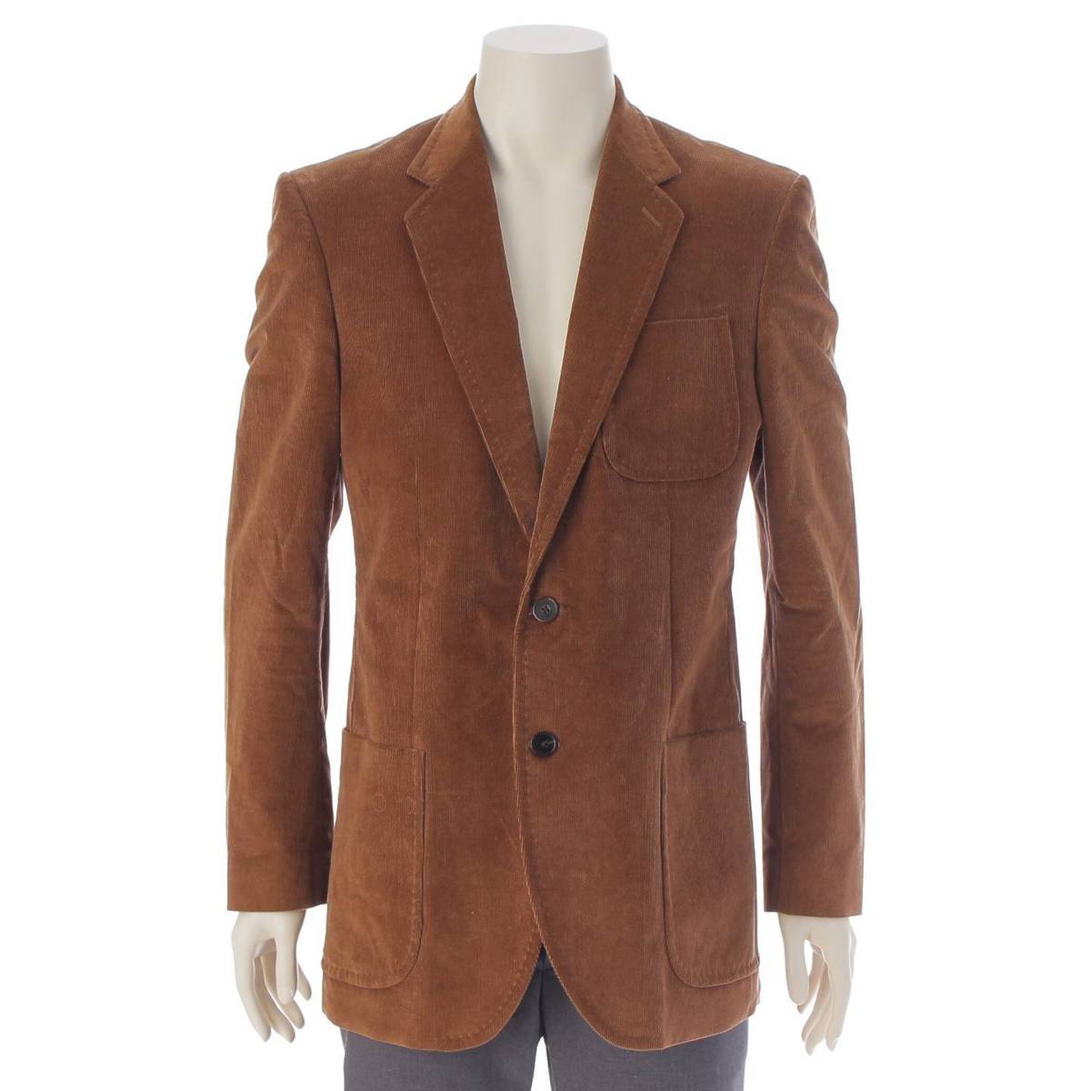 [Louis Vuitton] Louis Vuitton Men's Corduroy Cotton Tailored Jacket RM071M MKJA12VLI Brown 48 [Used] [Authenticated and Guaranteed Authentic] 213872