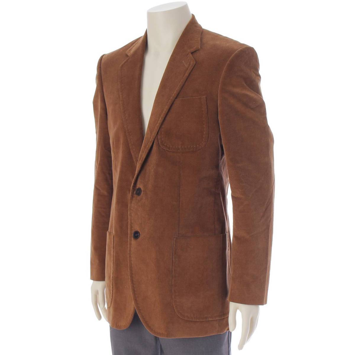 [Louis Vuitton] Louis Vuitton Men's Corduroy Cotton Tailored Jacket RM071M MKJA12VLI Brown 48 [Used] [Authenticated and Guaranteed Authentic] 213872