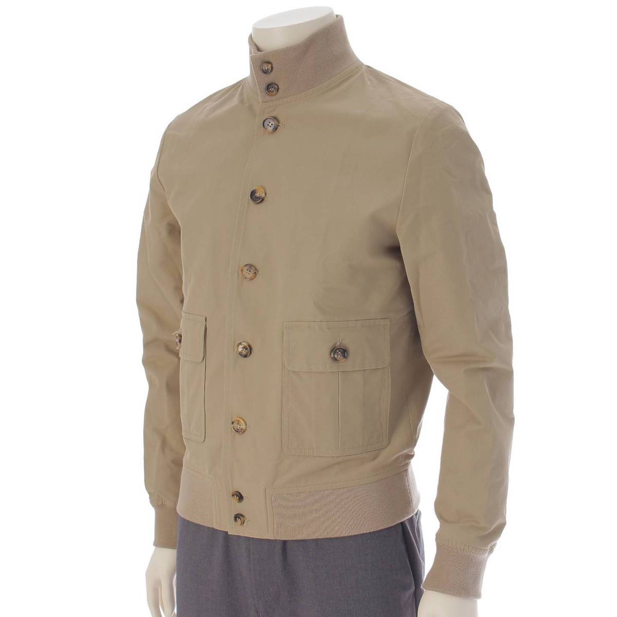 [Sonota] Balster Men's Water Repellent Cotton Stand Collar Jacket Blouson Beige 46 [Used] [Authenticated and Guaranteed Authentic] 213910