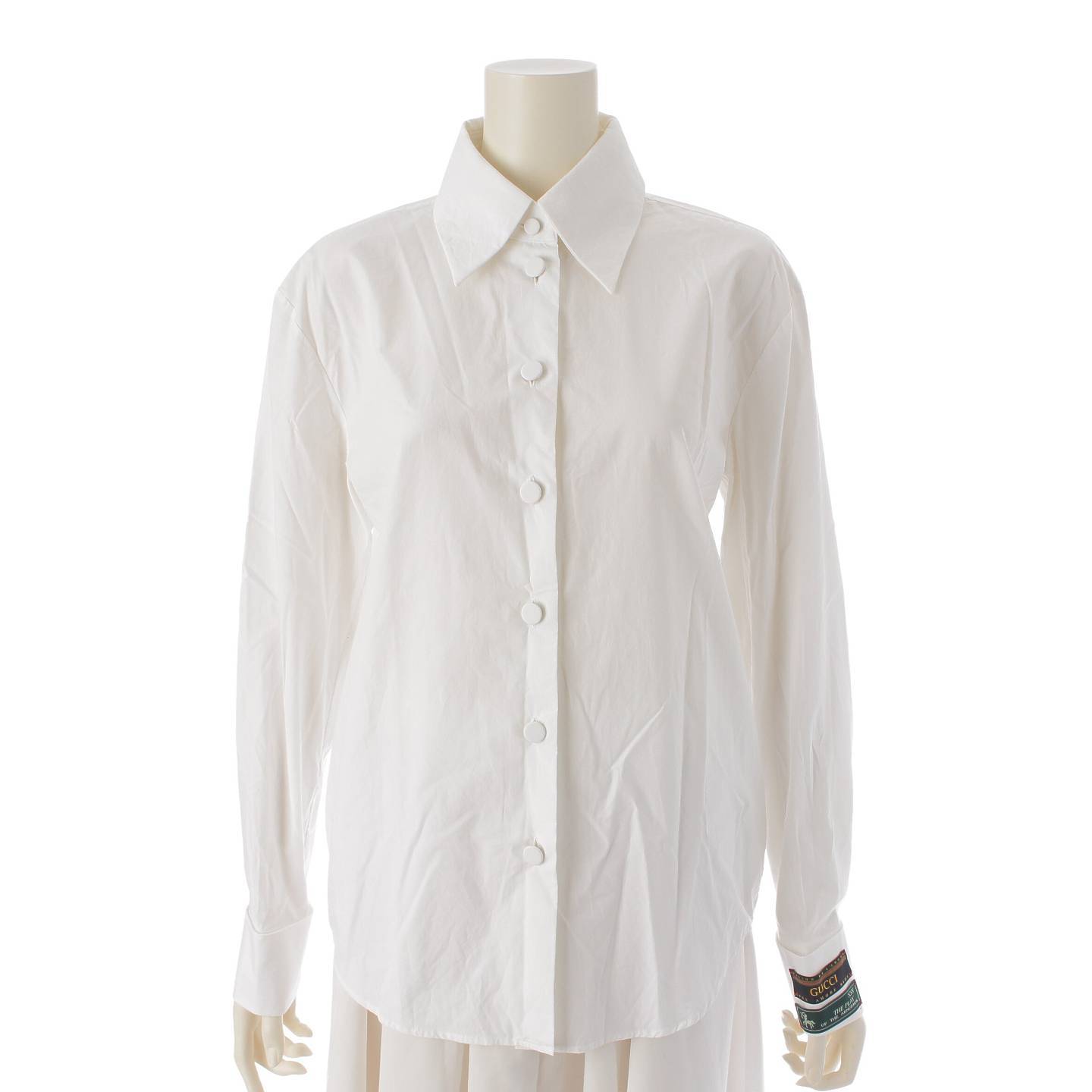 Gucci 2019 Sleeve tag attached Cotton Long sleeve shirt Tops Blouse 594009 White 38