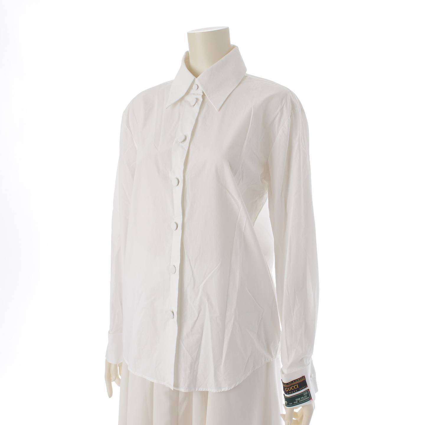 Gucci 2019 Sleeve tag attached Cotton Long sleeve shirt Tops Blouse 594009 White 38