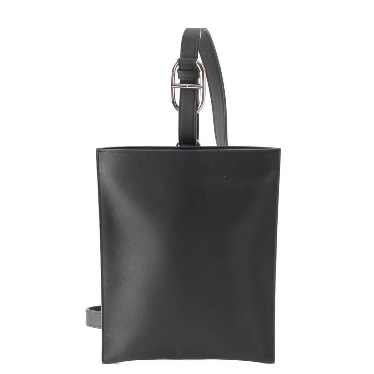 [Hermes] Hermes B engraved Pochean Plus Swift crossbody bag NOIR Black Silver Metal [Used] [Authenticated and genuine product guaranteed] 214114