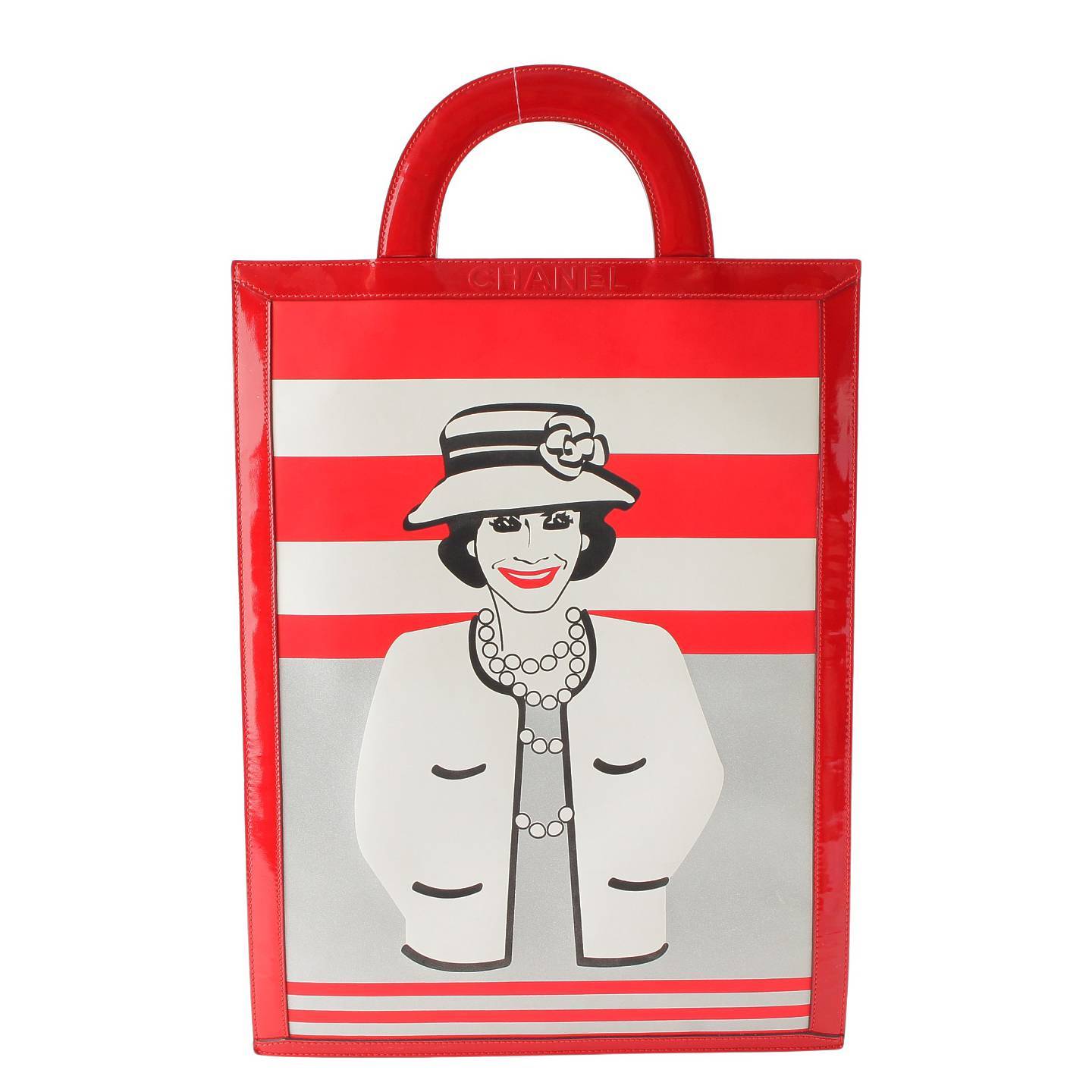 Chanel Mademoiselle Chocobar Coco Chanel Hand Tote Bag Red [Used] [Authentic Product Guaranteed]