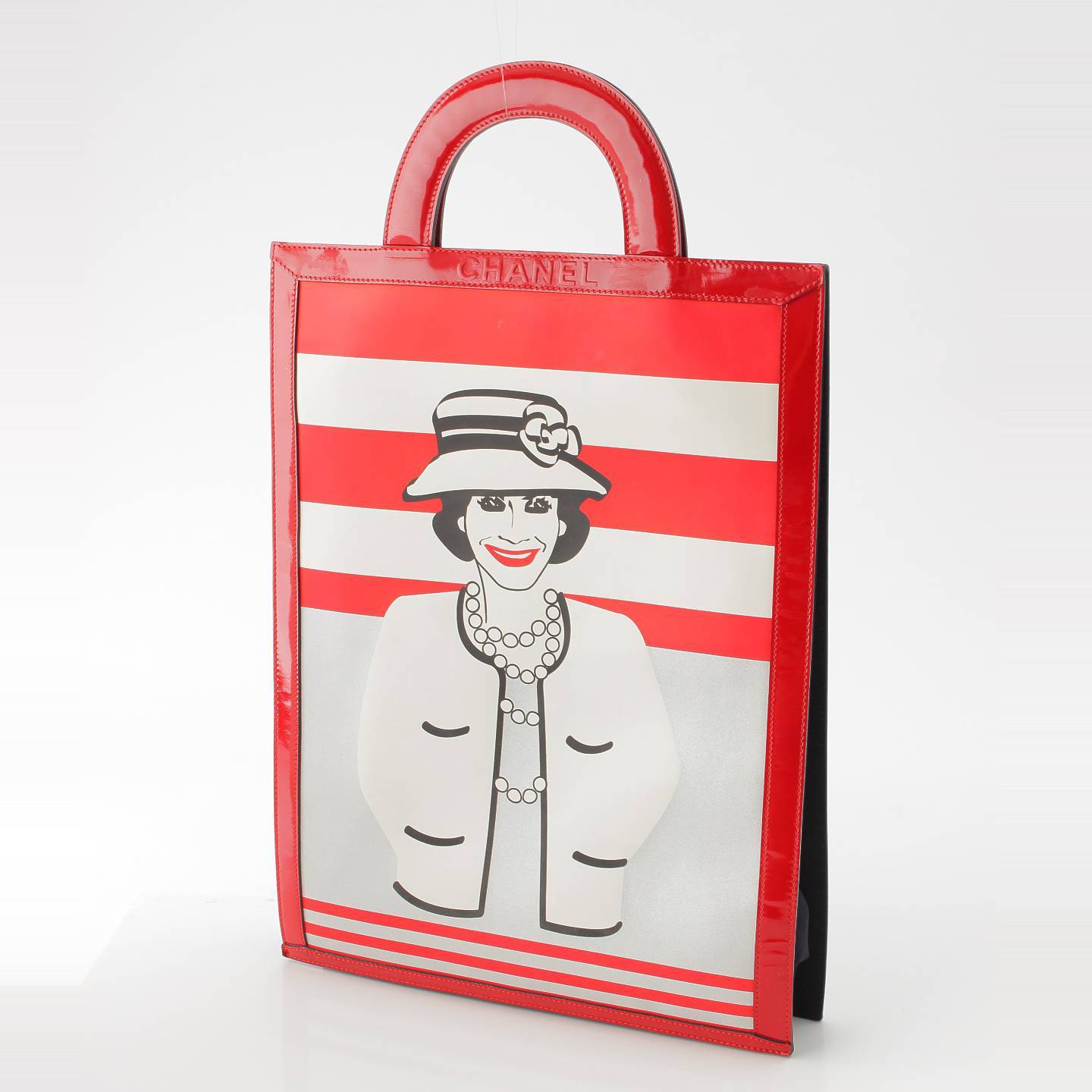 Chanel Mademoiselle Chocobar Coco Chanel Hand Tote Bag Red [Used] [Authentic Product Guaranteed]