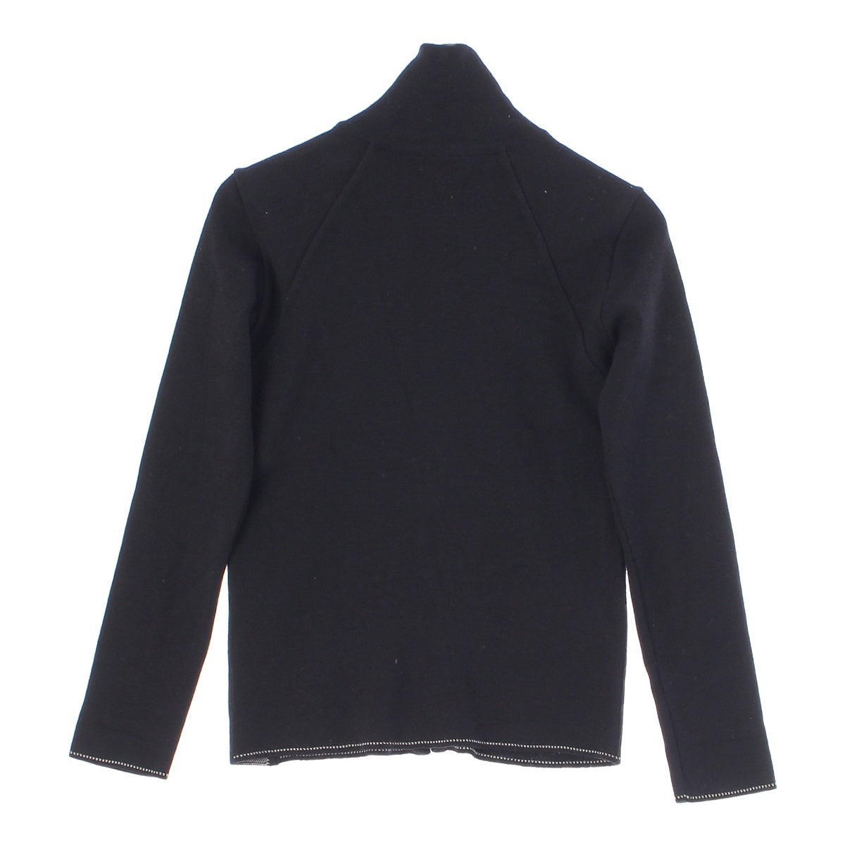 CHANEL 03A Sports line Wool knit COCO Mark Logo High Neck Zip Jacket Blouson Tops P22075 black 38