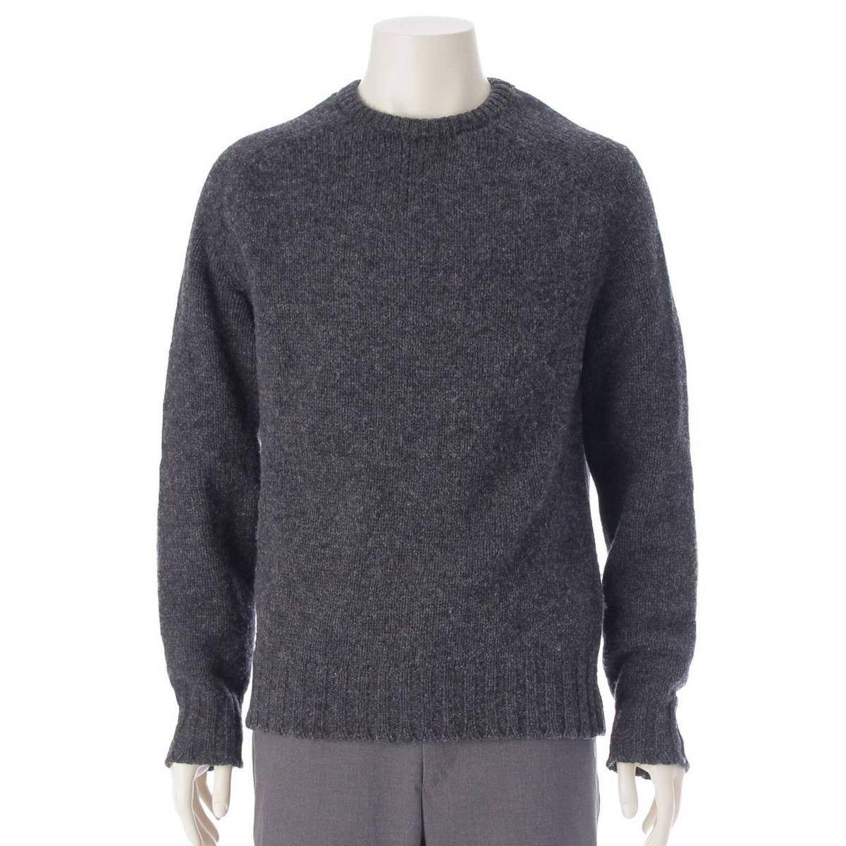 [Saint Laurent] SAINT LAURENT 14AW Men's Crew Neck Wool Knit Sweater Tops 352815 Gray L [Used] [Authenticated and Guaranteed Authentic] 214268