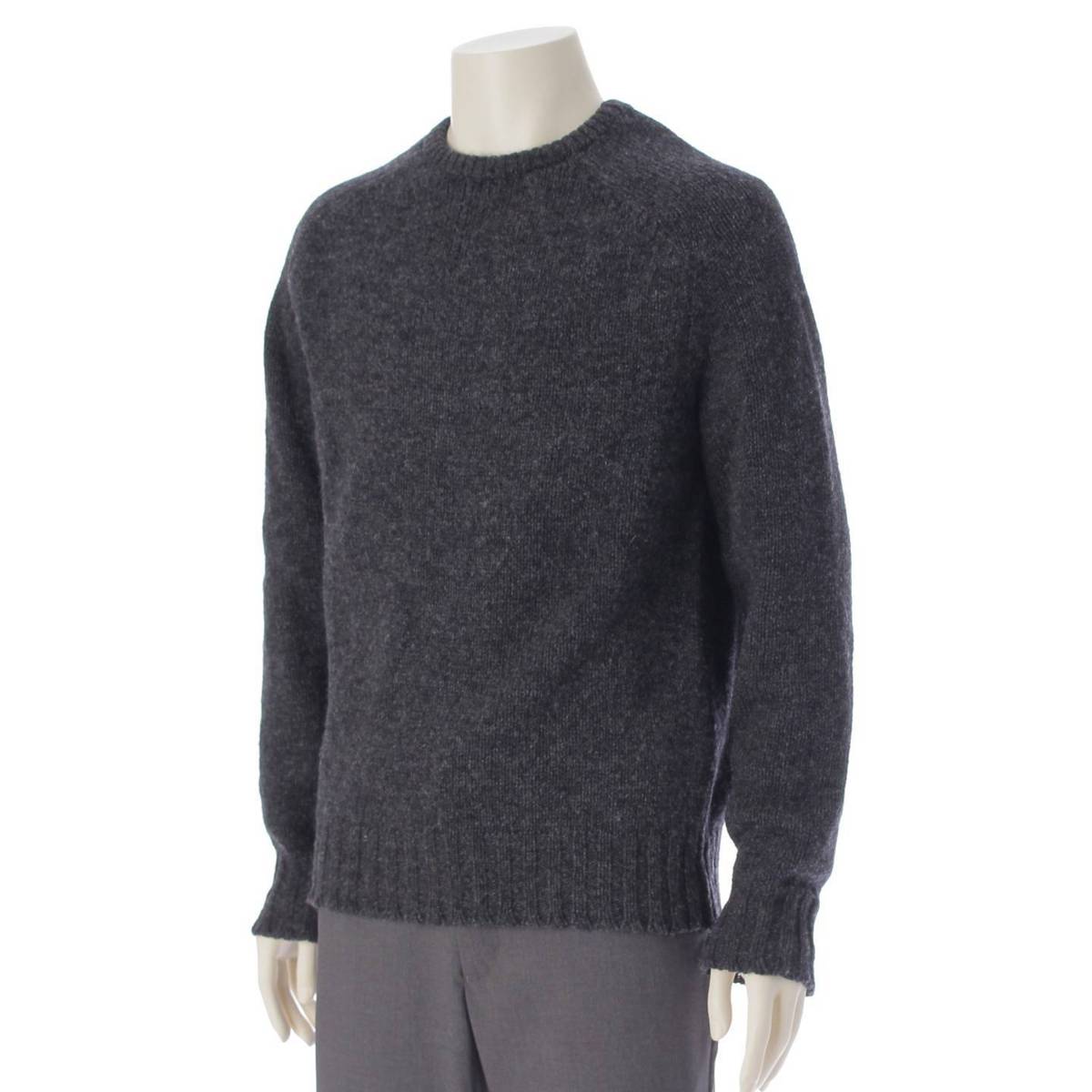 [Saint Laurent] SAINT LAURENT 14AW Men's Crew Neck Wool Knit Sweater Tops 352815 Gray L [Used] [Authenticated and Guaranteed Authentic] 214268