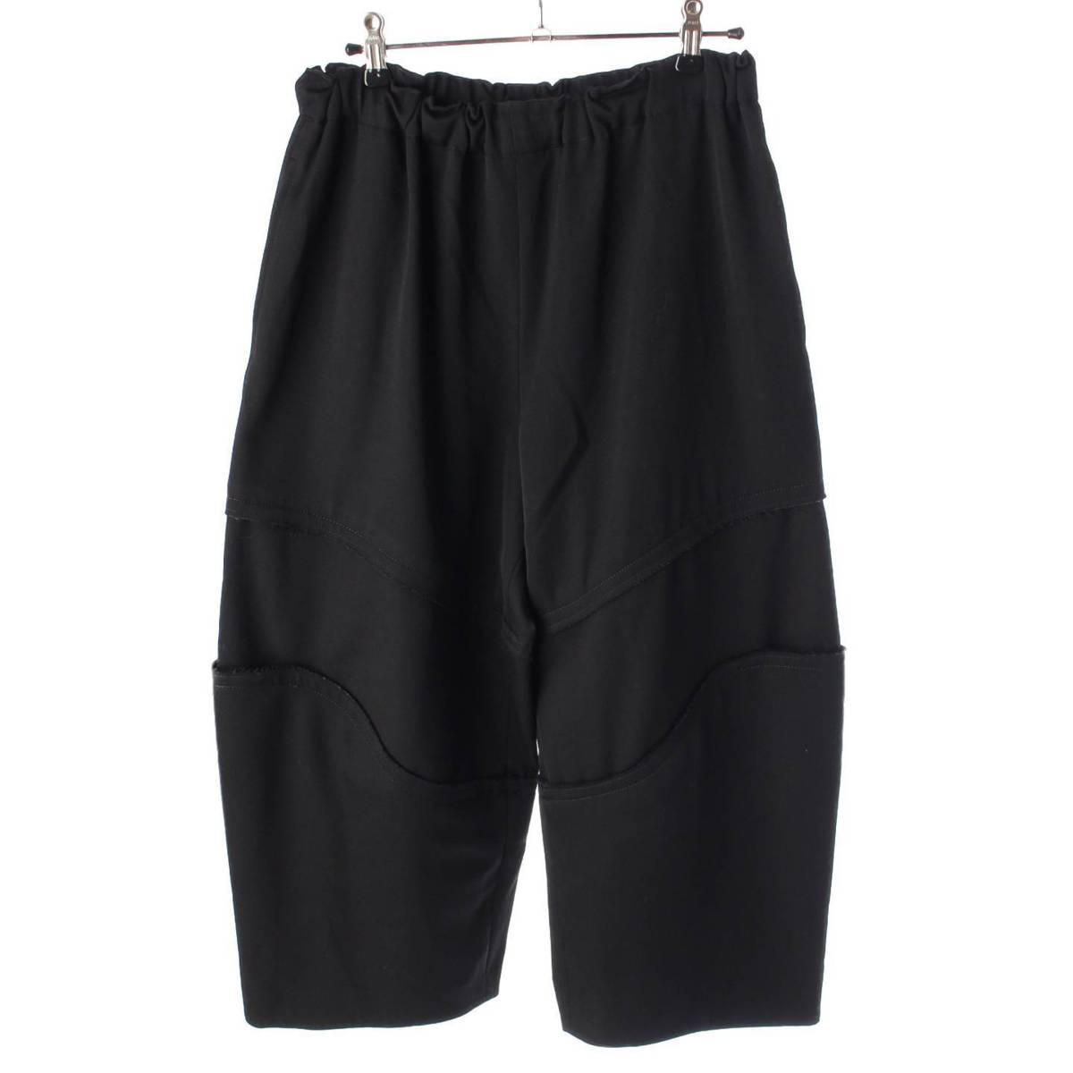 [Comme des Garcons] Comme des Garcons 23AW Cropped Wide Pants, Raw Hem, Switching, GL-P010, Black, S, [Used] [Authenticated, Guaranteed Authentic] 214282