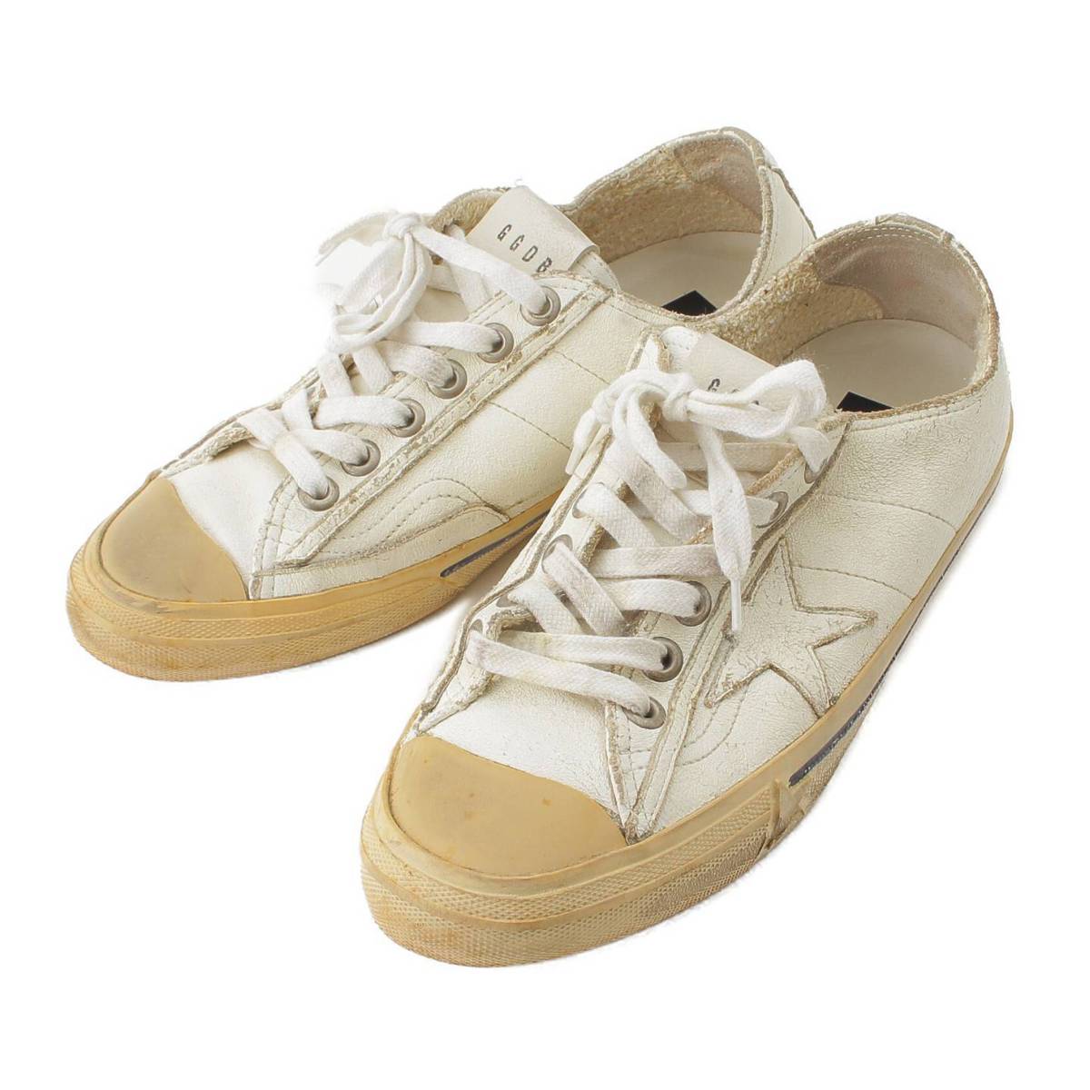 [Golden Goose] GOLDEN GOOSE GGDB/VSTAR2 Star Low-Cut Sneakers Shoes Distressed White 39 [Used] [Authenticated/Genuine Guaranteed] 214301