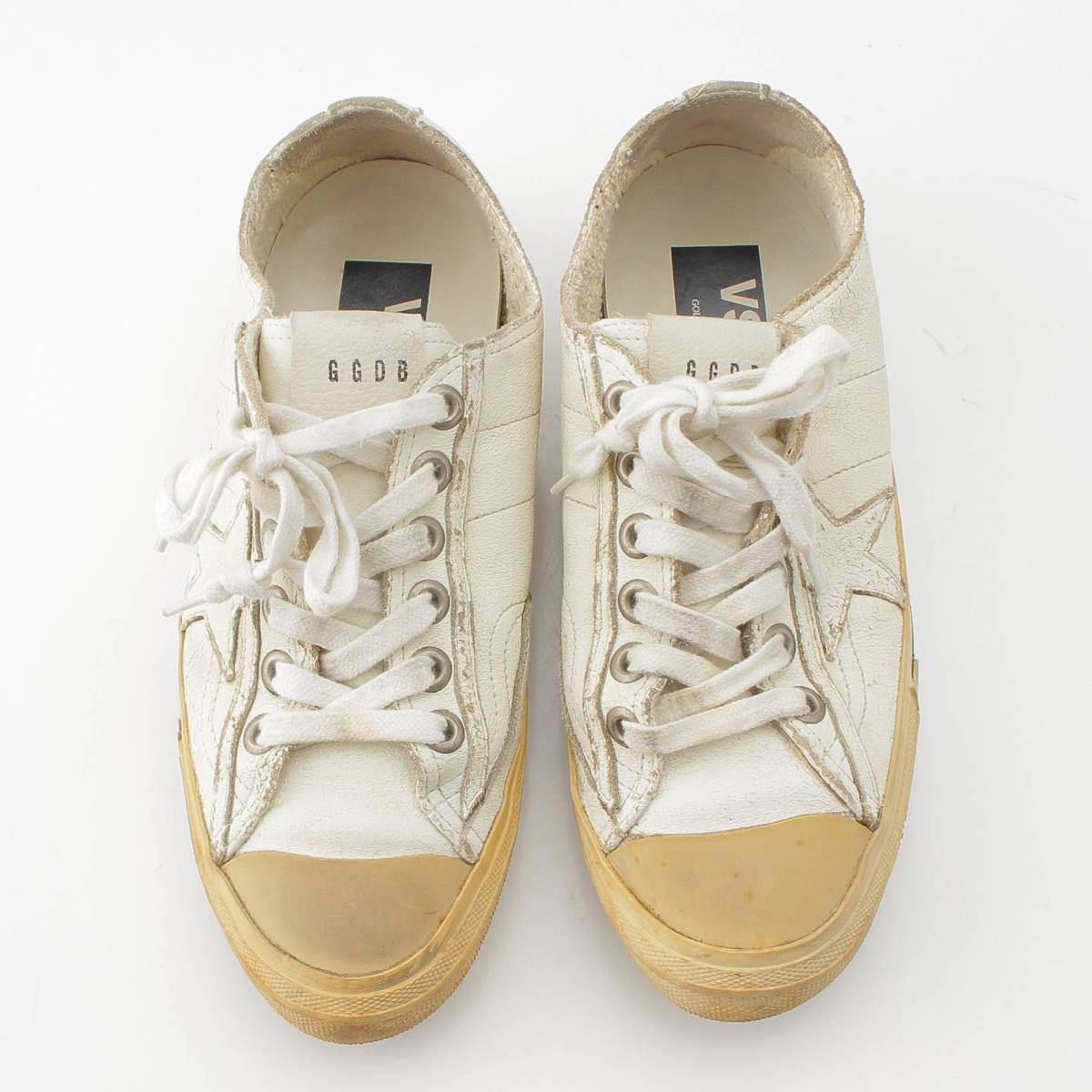[Golden Goose] GOLDEN GOOSE GGDB/VSTAR2 Star Low-Cut Sneakers Shoes Distressed White 39 [Used] [Authenticated/Genuine Guaranteed] 214301