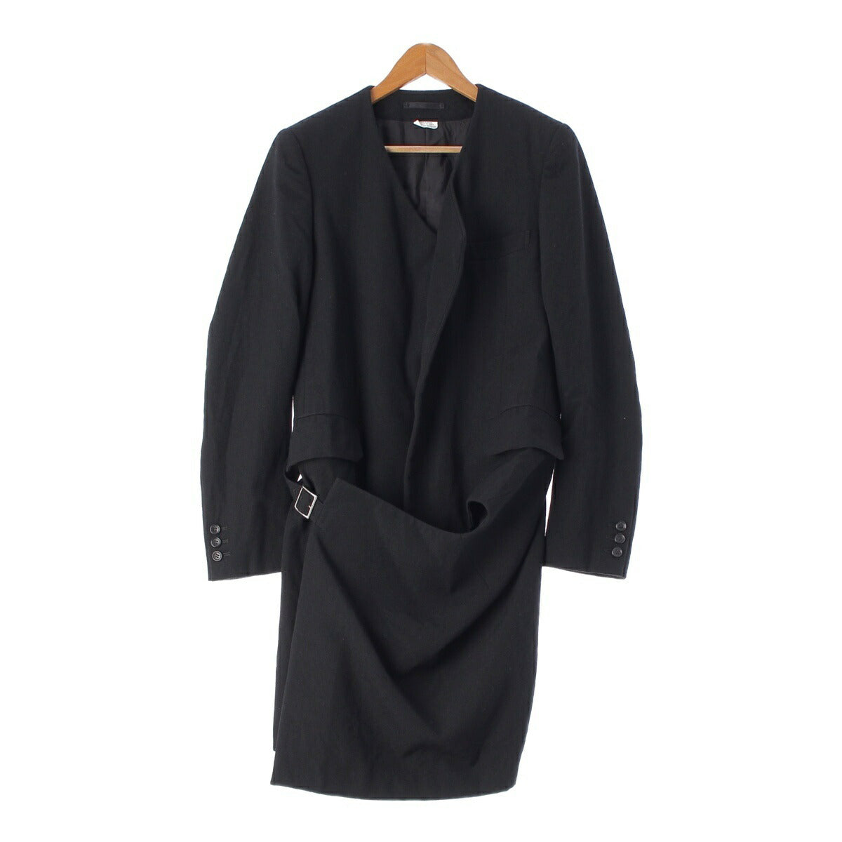 Comme des Garcons Homme Plus AD2022 Asymmetrical No-collar Deformed Jacket Black S [Used] [Authentic Product Guaranteed]