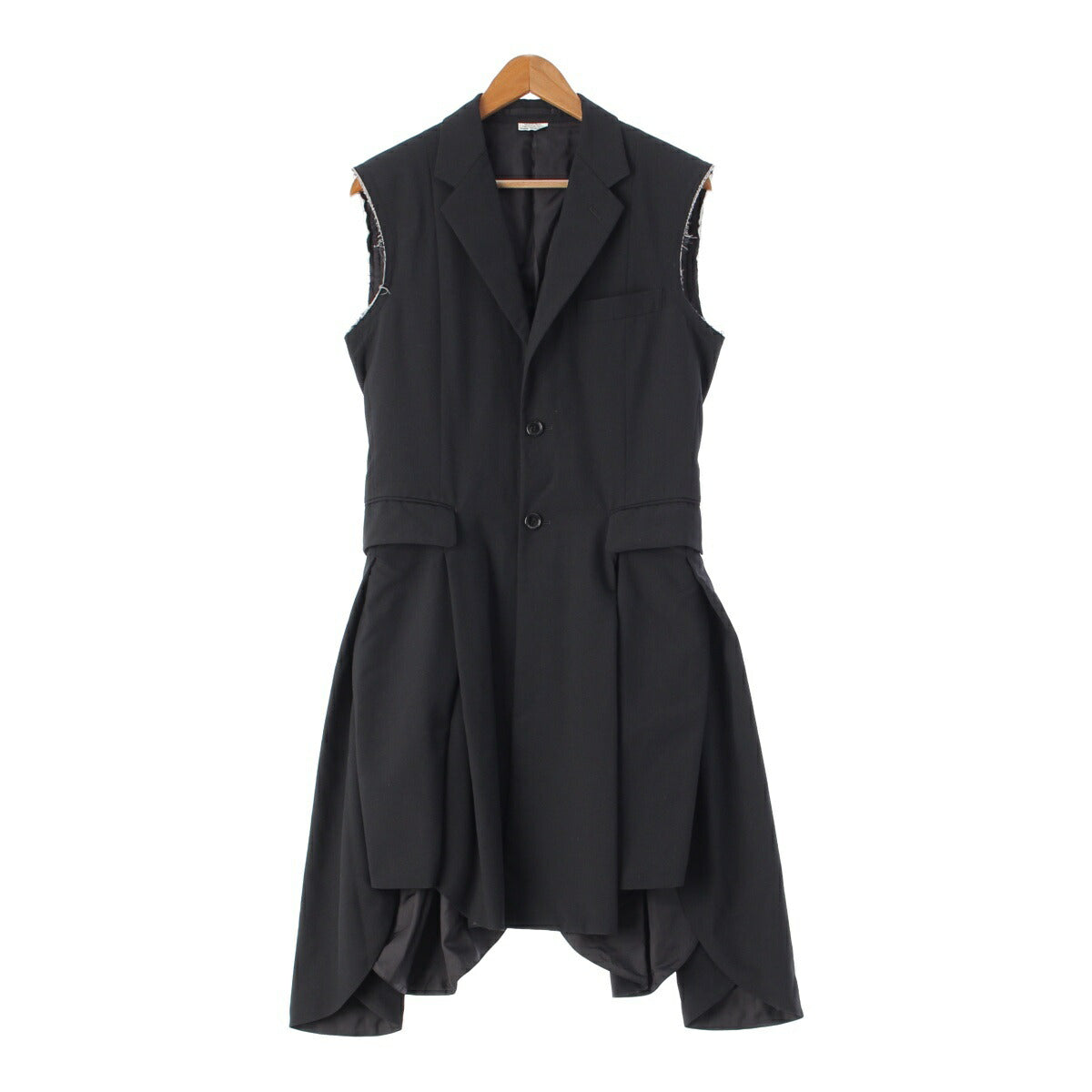 Comme des Garcons Homme Plus AD2021 Cut-out Tailored Vest Black S [Used] [Authentic Product Guaranteed]