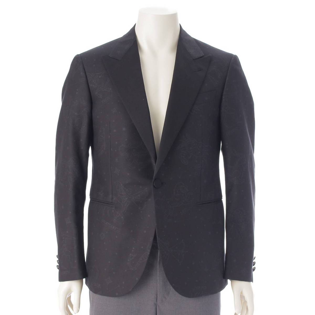 [Louis Vuitton] Louis Vuitton Men's Side Vent Tailored Jacket Constellation Pattern RM191F JHY HGCD3E Black 48 [Used] [Authenticated and Guaranteed Authentic] 214346