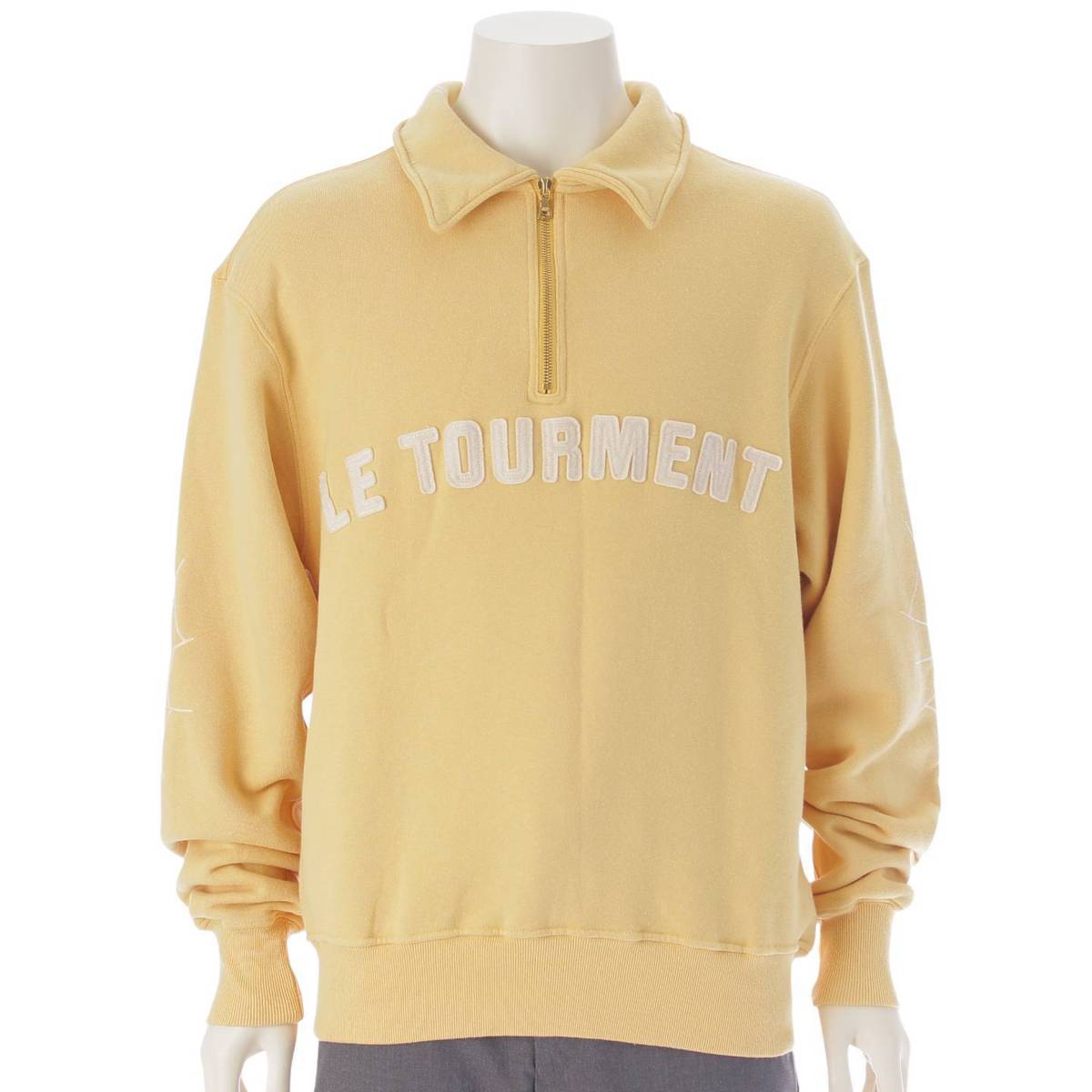 [Sonota] Samuel Zelig Men's Spider Embroidery Half Zip Sweatshirt Yellow M [Used] [Authenticated and Guaranteed Authentic] 214425