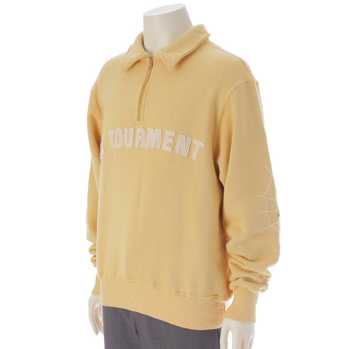 [Sonota] Samuel Zelig Men's Spider Embroidery Half Zip Sweatshirt Yellow M [Used] [Authenticated and Guaranteed Authentic] 214425