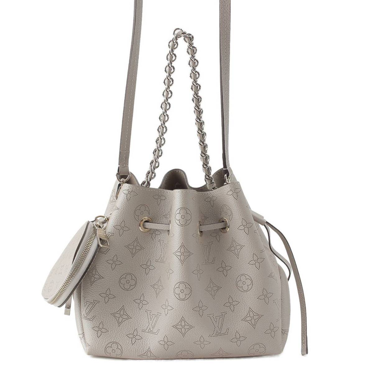 [Louis Vuitton] Louis Vuitton Mahina Bella Leather Monogram All-over Pattern 2-way Shoulder Bag Handbag Gray [Used] [Authenticated and Guaranteed Authentic] 214576