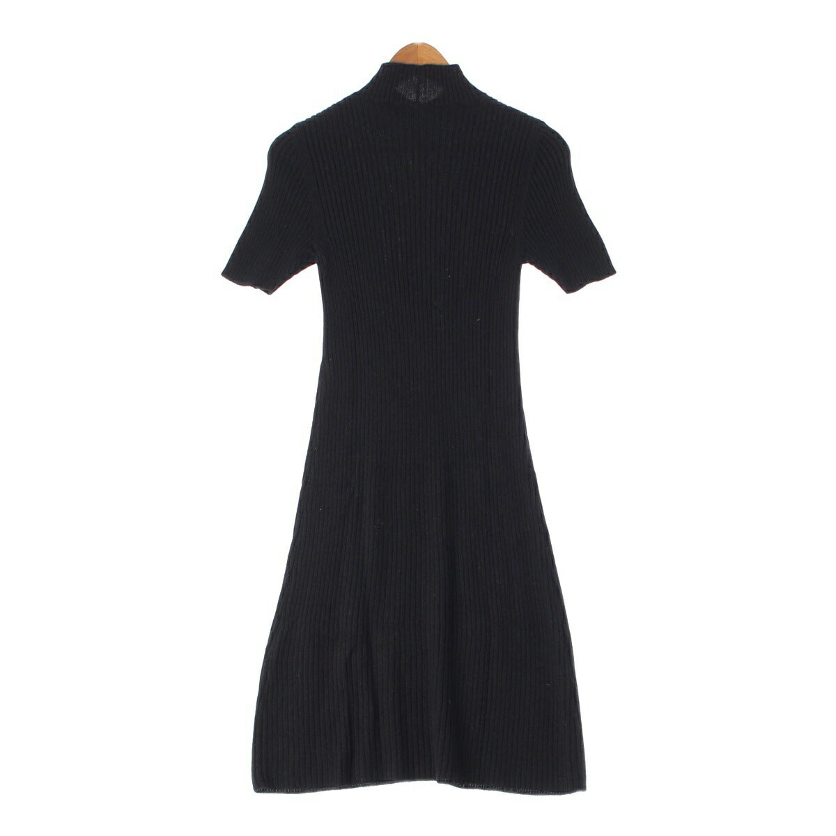 Chanel 98A Vintage COCO Mark High Neck Rib Knit Dress P11656 Black 40 [Used] [Authentic Product Guaranteed]