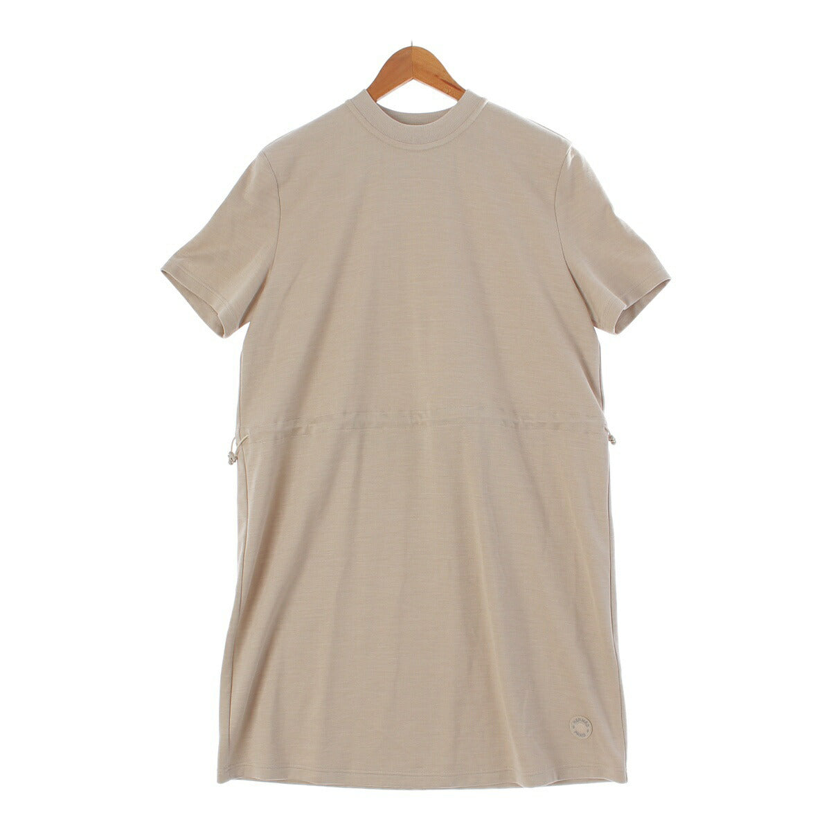 Hermes 24th Anniversary Serie Logo Patch Cotton x Silk Shirt Dress Beige Size 40 [Used] [Authentic Guaranteed]