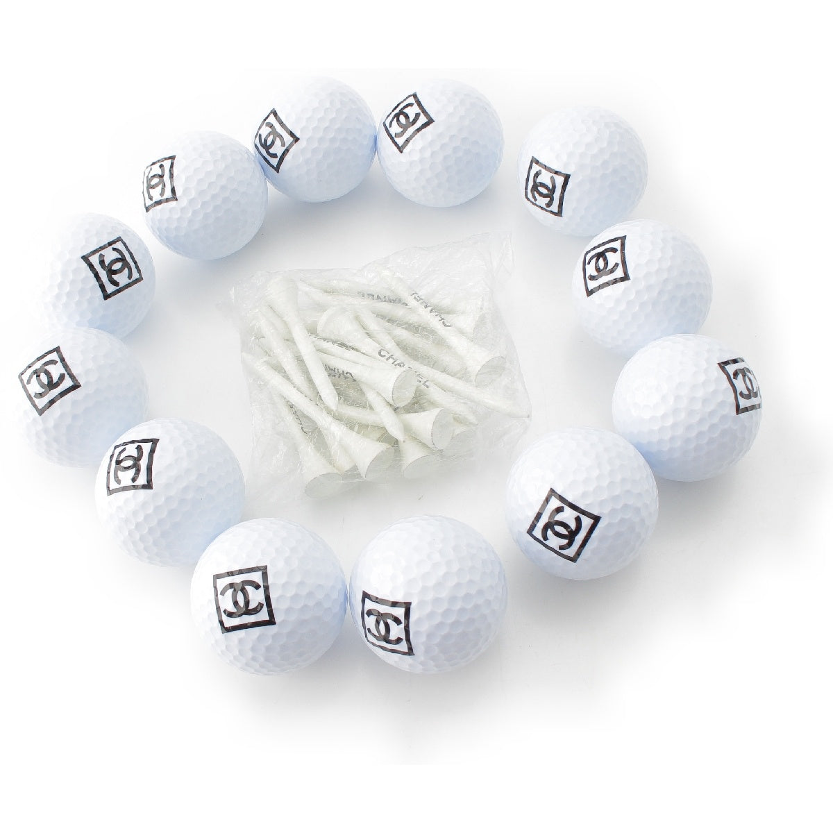 Chanel COCO Mark Golf Balls 12 Balls, 20 Pins, Set of Golf Supplies, Tees