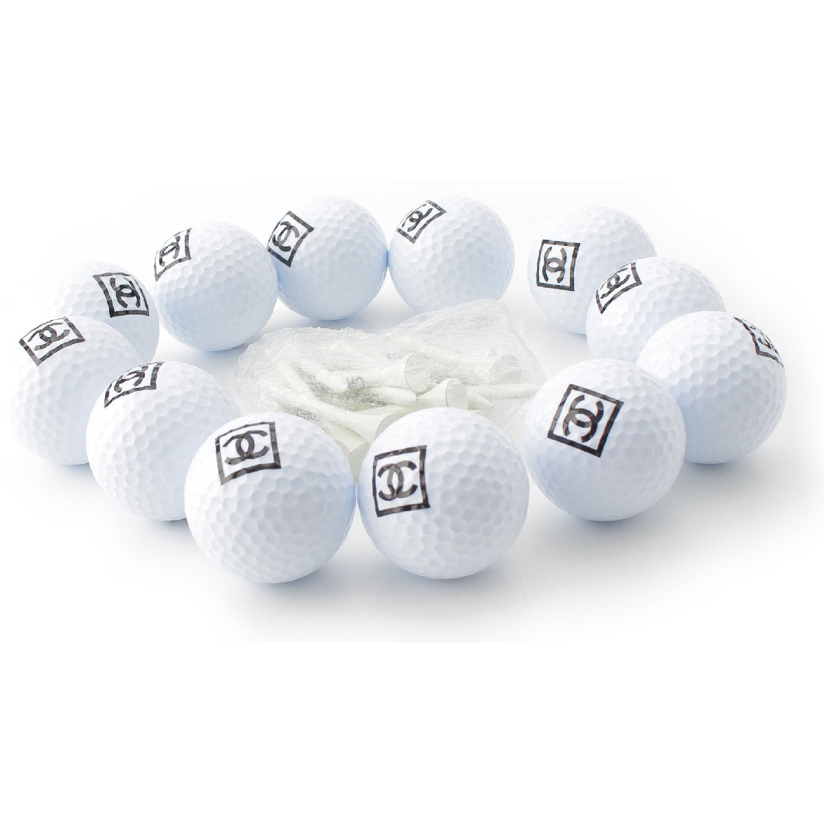 Chanel COCO Mark Golf Balls 12 Balls, 20 Pins, Set of Golf Supplies, Tees