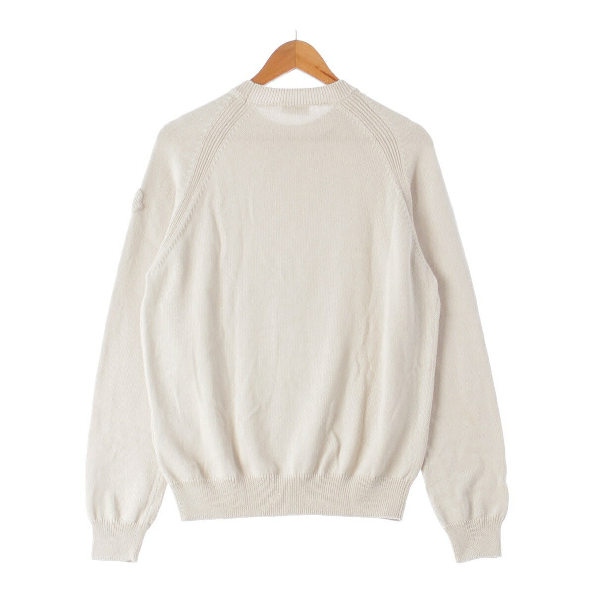 Moncler 22 Men's GIROCOLLO Cotton Knit Sweater Top Ivory S [Used] [Authentic Product Guaranteed]