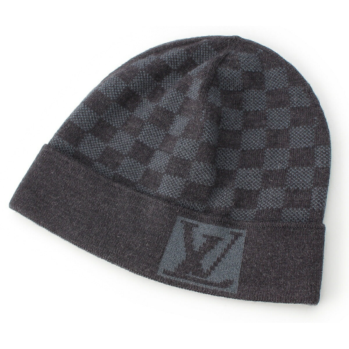 Louis Vuitton Damier Graphite Bonnet Petite Wool Knit Cap Beanie Hat Dark Gray [Used] [Authentic Product Guaranteed]