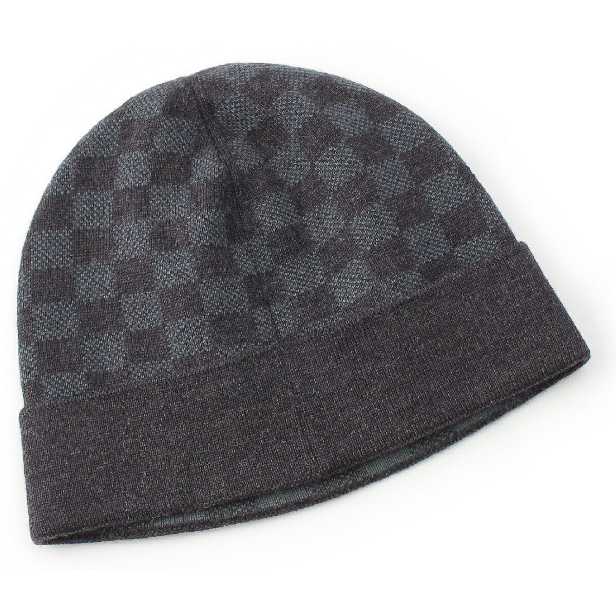 Louis Vuitton Damier Graphite Bonnet Petite Wool Knit Cap Beanie Hat Dark Gray [Used] [Authentic Product Guaranteed]