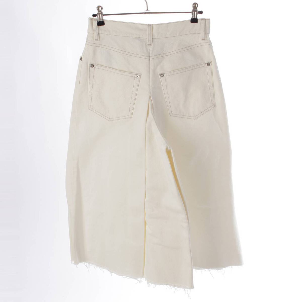 [Maison Margiela] Maison Margiela 21Stainless Steel Cotton Wide Culottes Denim Pants Cut-off Design White 36 [Used] [Authenticated and Guaranteed Authentic] 215106