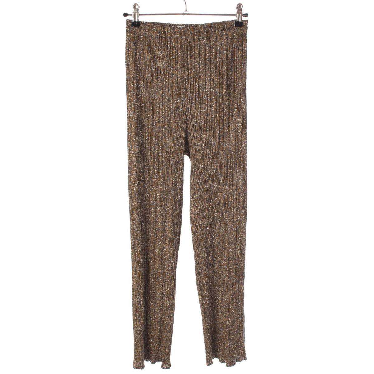 [Pleated Please Issey Miyake] PLEATS PLEASE ISSEY Easy Pants All-over Pattern Bottoms Slacks PP92-JF041 Brown 2 [Used] [Authenticated and Guaranteed Authentic] 215124